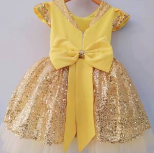 yellow sequins dress